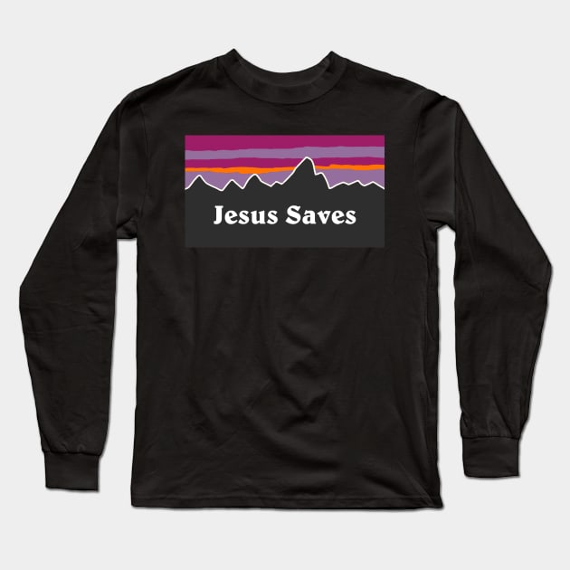 Jesu Saves Long Sleeve T-Shirt by mansinone3